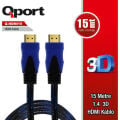 QPORT Q-HDMI15 TO HDMI15 1.4 3D 15M ALTN UÇ KABLO