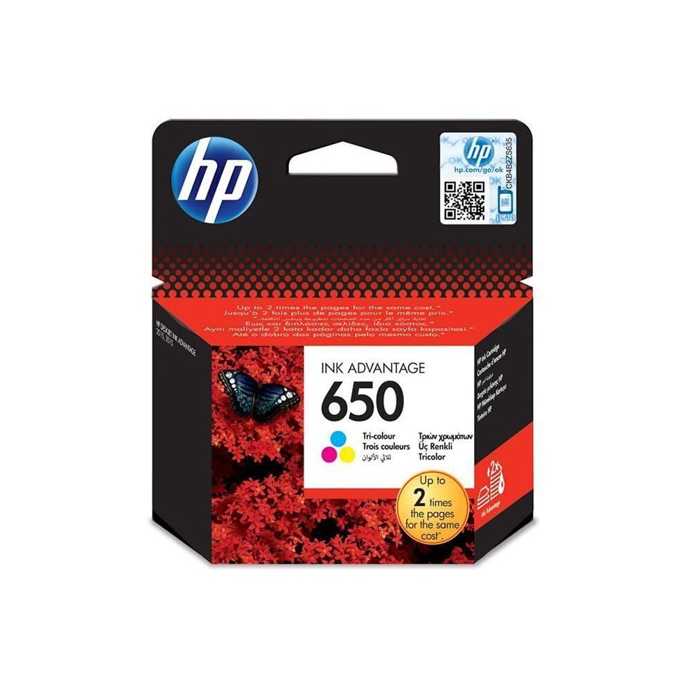 HP 650 RENKLİ MÜREKKEP KARTUŞU (CZ102AE)